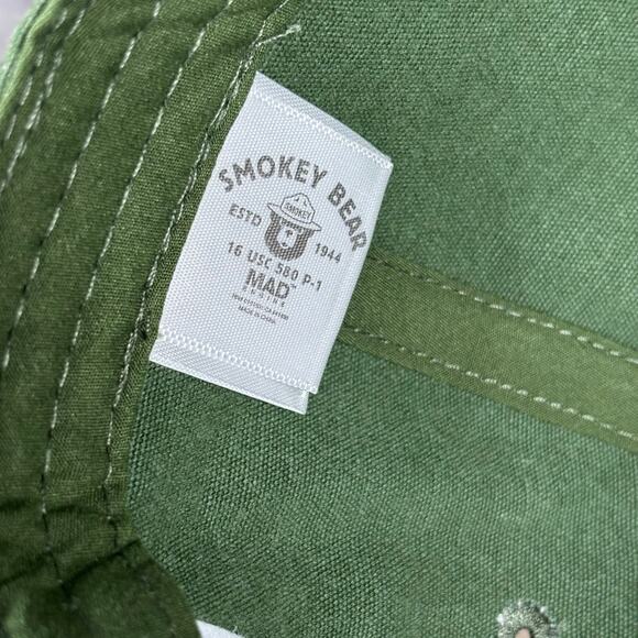 NWT Smokey Bear “Only You Can Prevent Wildfires” Hat by Mad Engine Green Cap - Picture 9 of 10